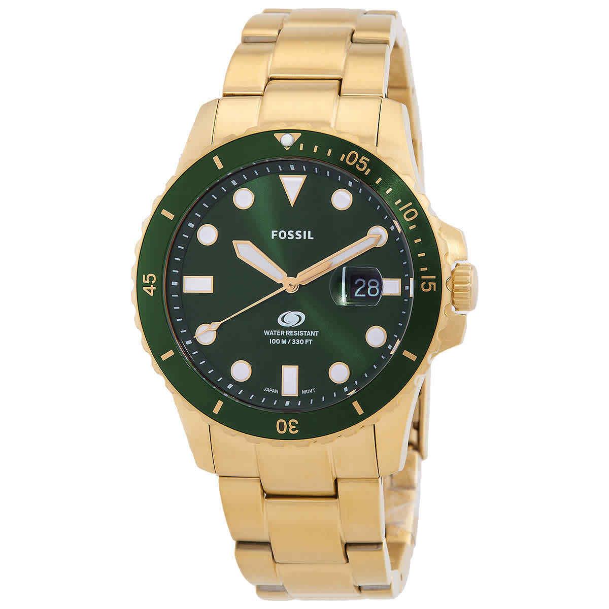 Fossil Blue Dive Quartz Green Dial Men`s Watch FS6030