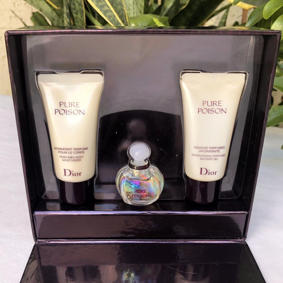 Vintage Pure Poison Christian Dior Edp 5ml Mini Perfume Lotion Gel Gift Set