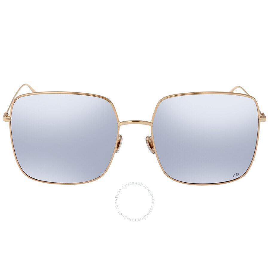 Dior Large Gold Wired So Stellaire 1S Sunglasses w/ Gray Holographic Lenses