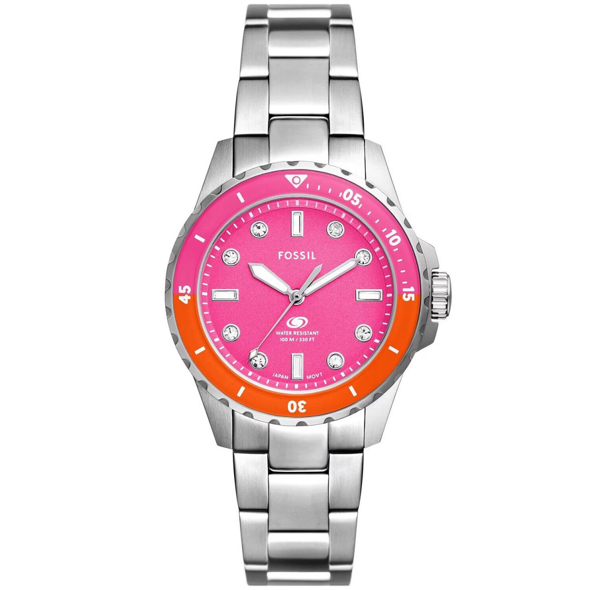 Fossil Women`s Blue Dive Pink Dial Watch - ES5351