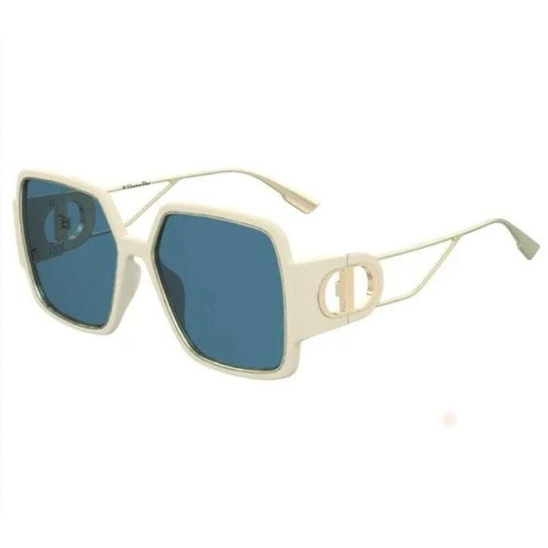 Dior Large Ivory Sungasses w/ Gold Details Blue Lenses 30 Montaigne 2