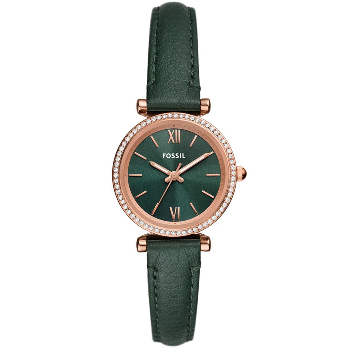 Fossil Women`s Carlie Green Dial Watch - ES5370