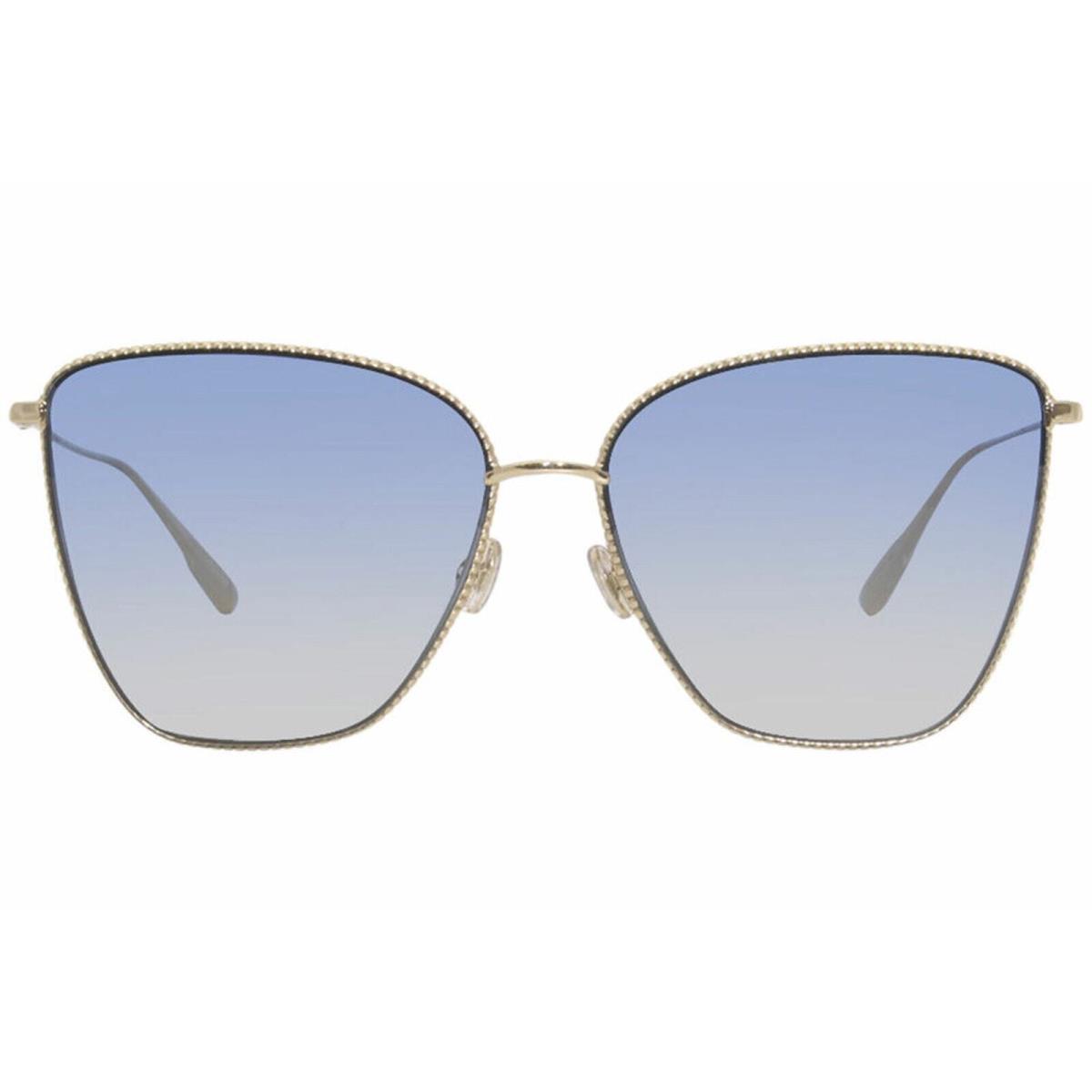 Dior Gold Studded Society 1S Sunglasses w/ Light Blue Lenses