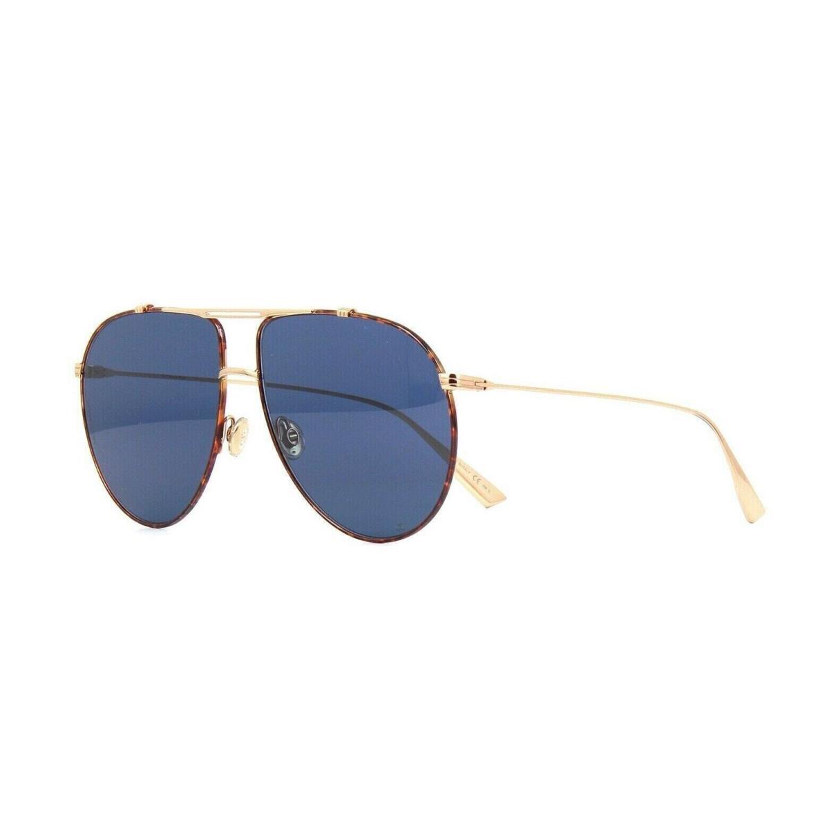 Dior Gold Havana Wire Frame Sunglasses w/ Blue Lenses Monsieur 1