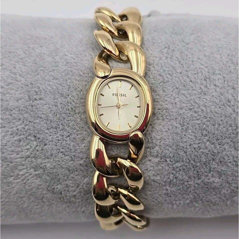 Women`s Fossil Curator Gold Chain Watch ES3460 - But Needs Battery