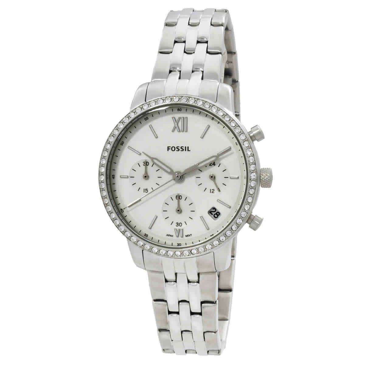 Fossil Neutra Chronograph Crystal Silver-tone Dial Ladies Watch ES5217