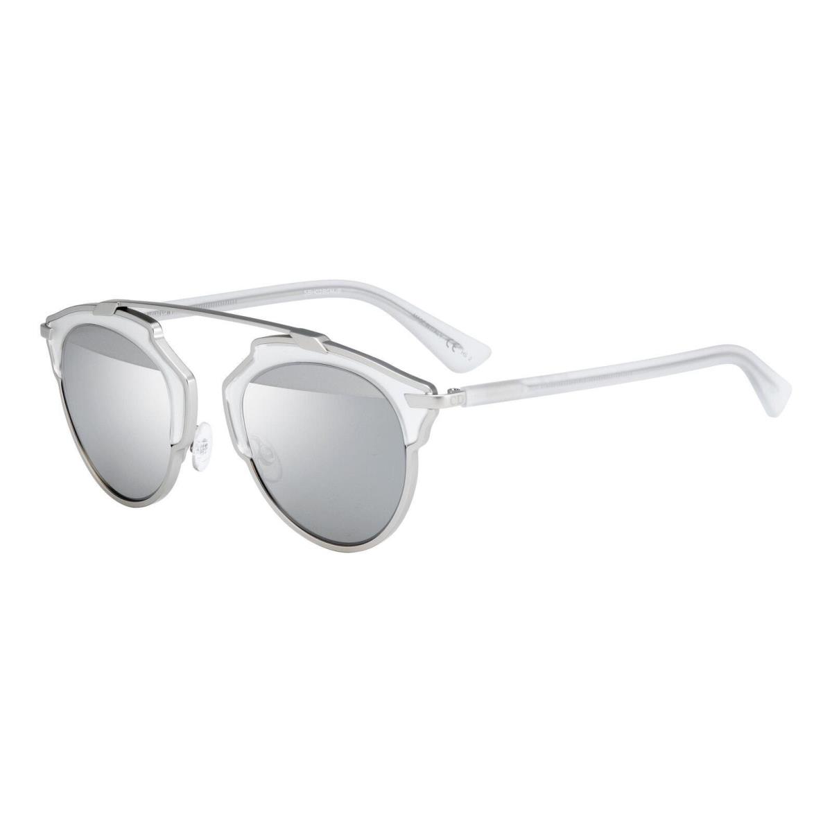 Dior Silver Sunglasses w/ Reflective Lenses Frosted Frames So Real