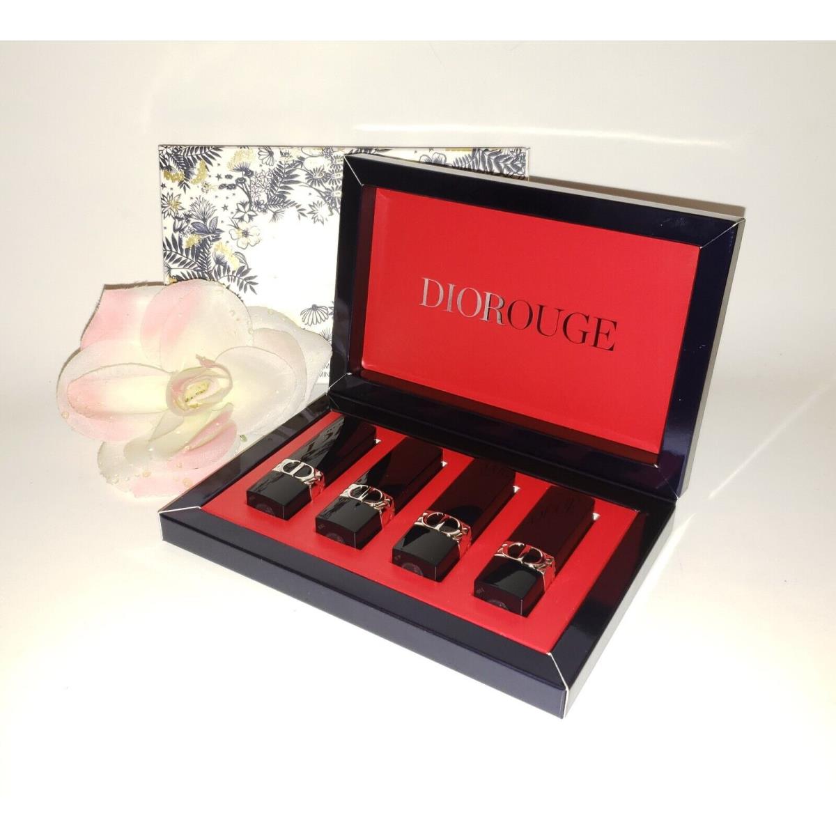 Christian Dior Rouge 4pc Mini Lipstick Gift Set Kit Ltd Edition 999/772/100/824