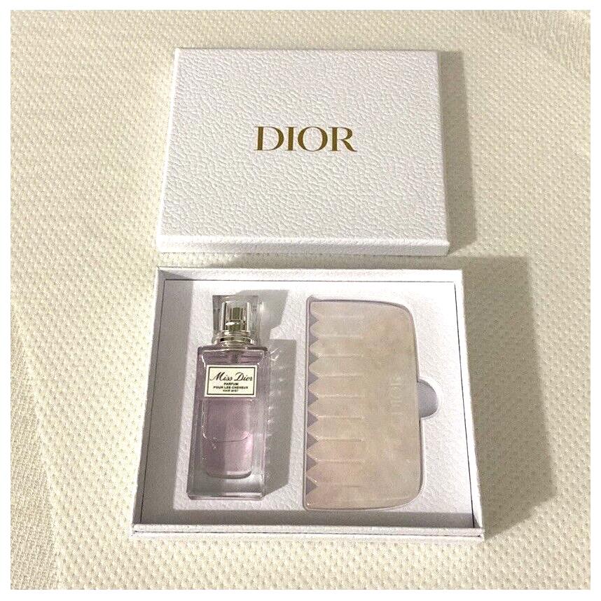 Dior Miss Dior Gift Set Hair Mist 1 oz / 30 ml with Rose Quartz Comb Gift Box