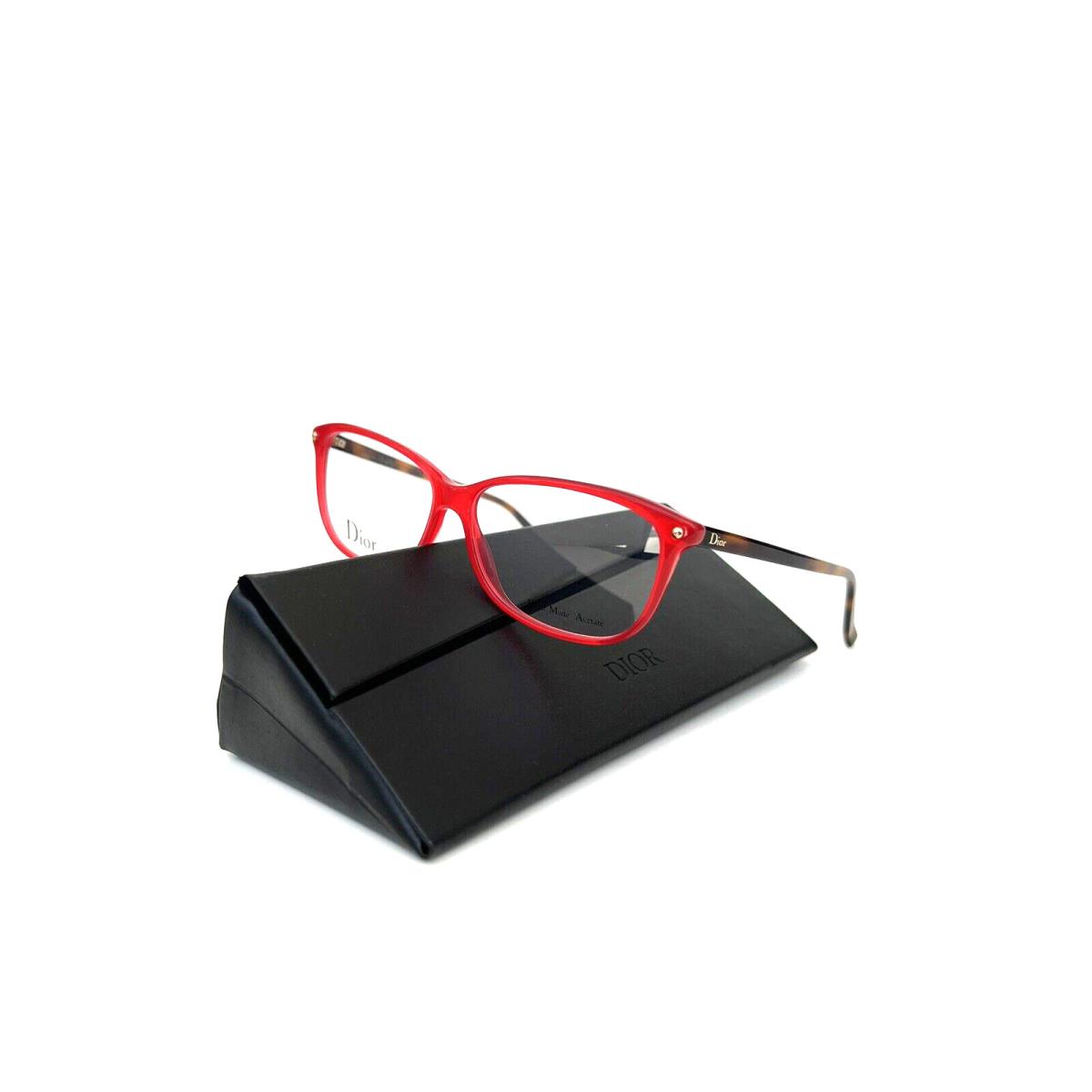 Dior Frames CD3271 Qyb 55 13 140 Eyeglasses Women`s Red Tortoise Eyeglasses