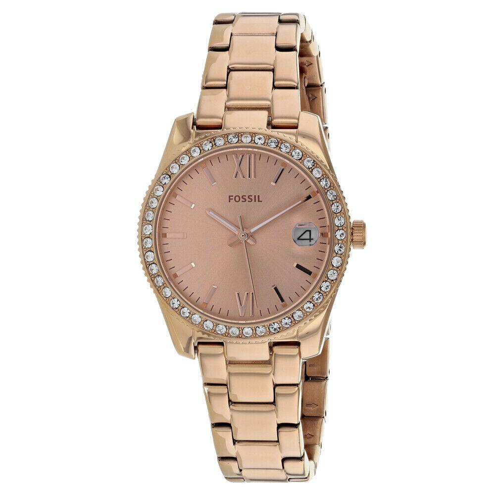 Fossil Women`s Scarlette Rose Gold Dial Watch - ES4318