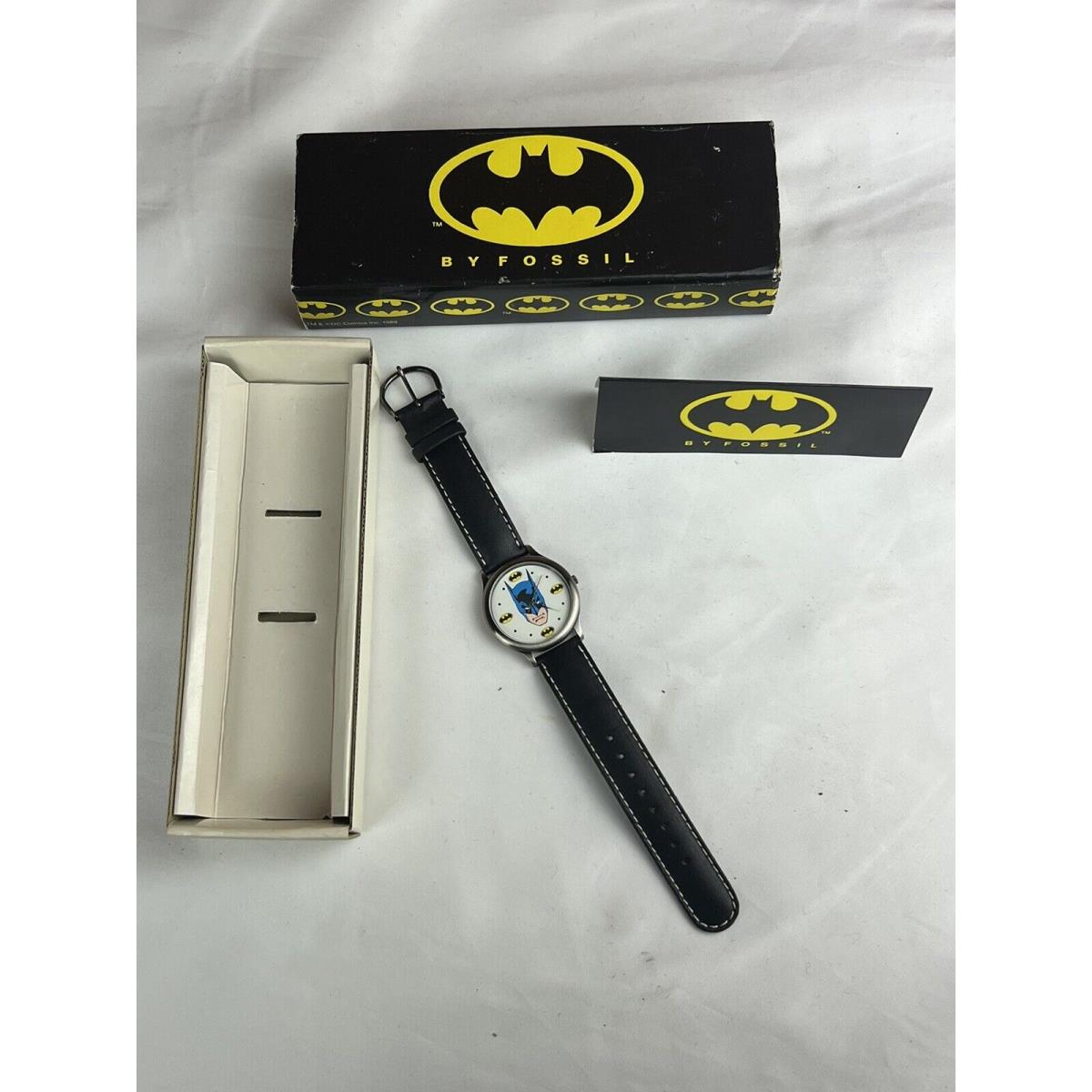 Vintage 1989 DC Comics Warner Bros Batman Fossil Watch Collectable Mcm