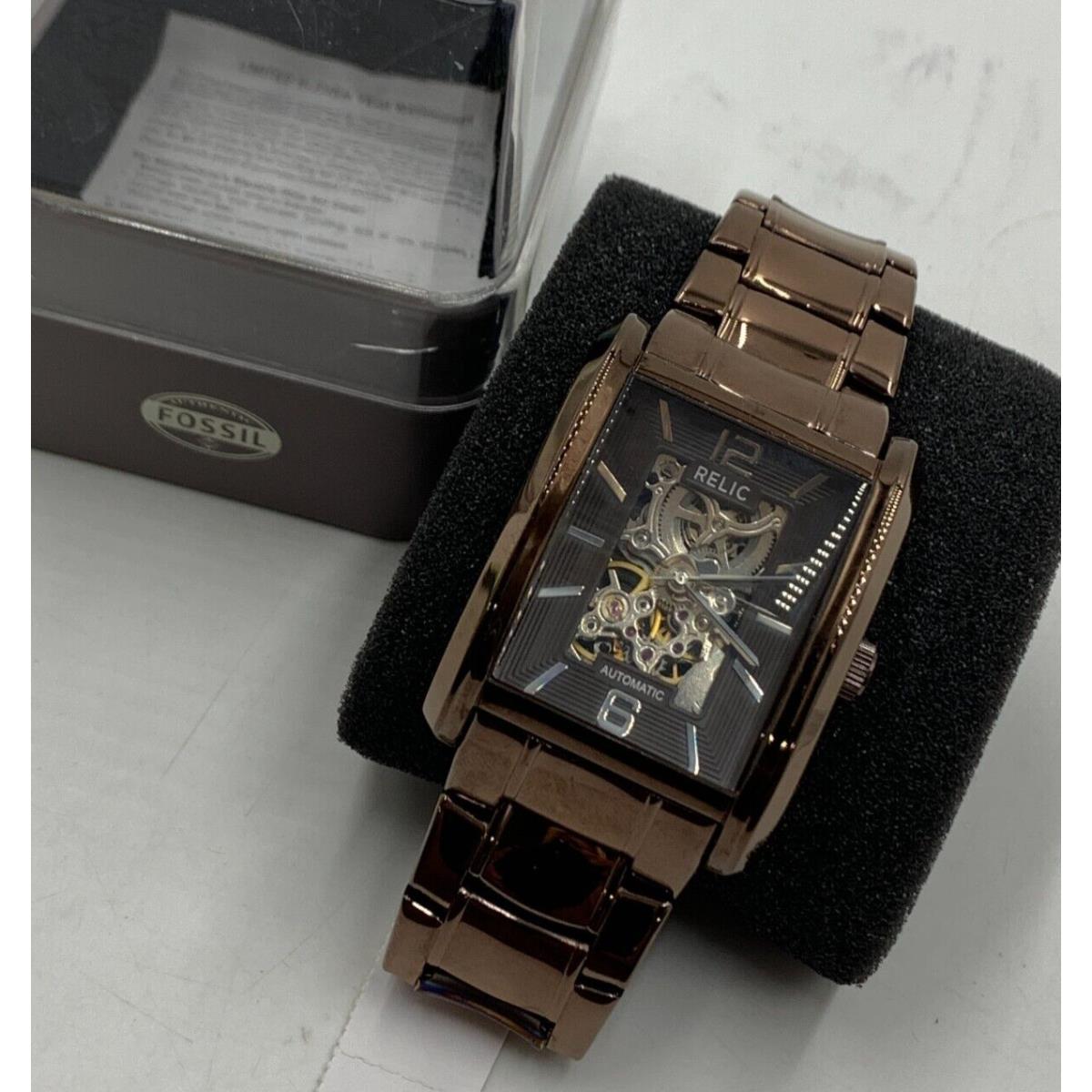 Fossil Relic Automatic Mechanical Skeleton Bracelet Watch Bronze ZR77235 K100