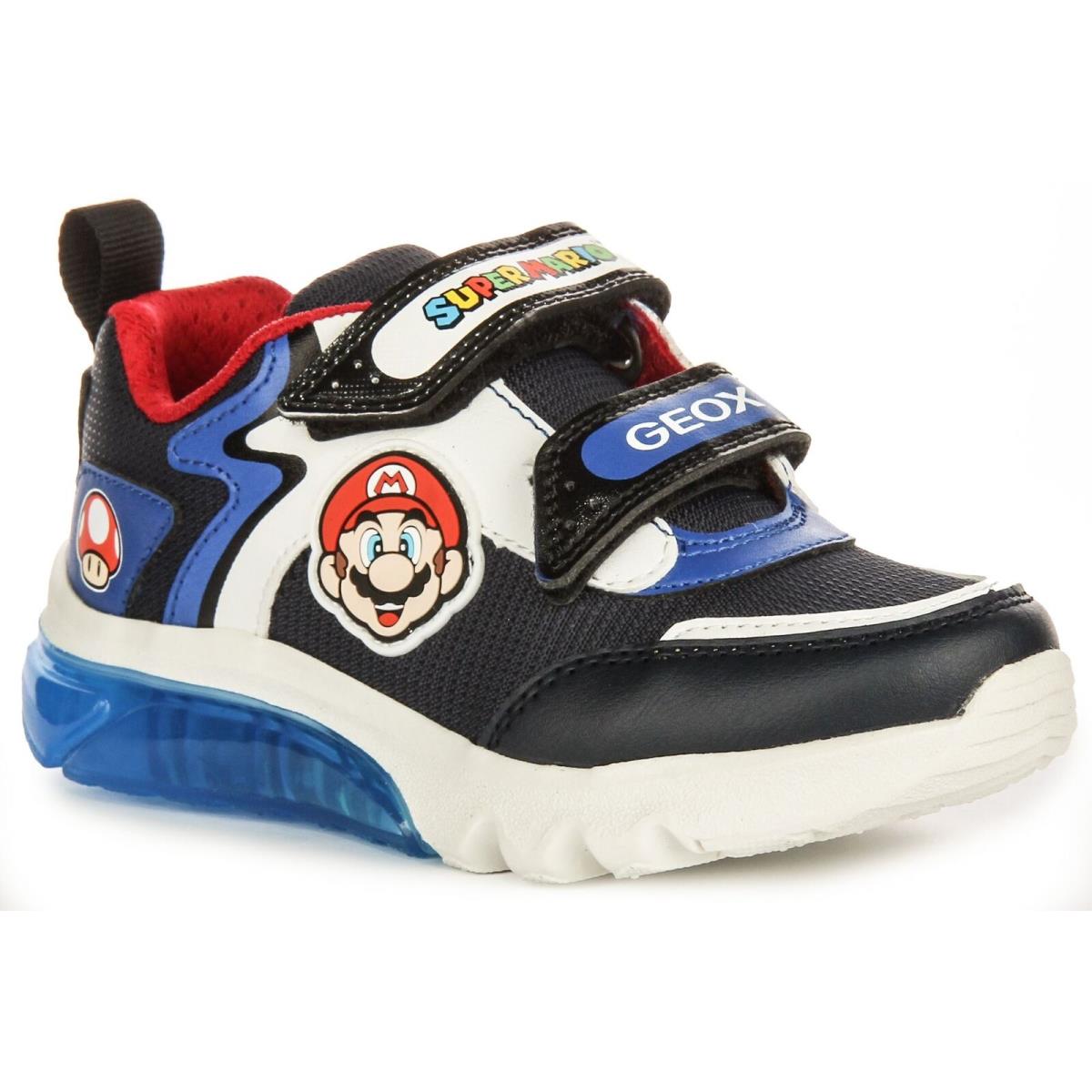 Geox J Ciberdrone E Mario Brother Light Boy Shoe Navy Multi Infant US 1 - 13