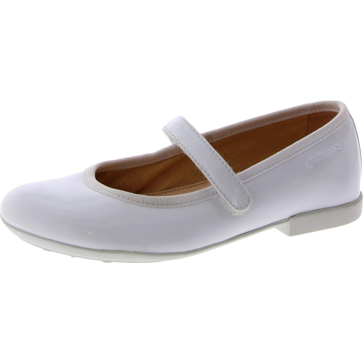 Geox Respira Girls White Patent Flat Slip On Ballet Flats Shoes 28 Bhfo 1978