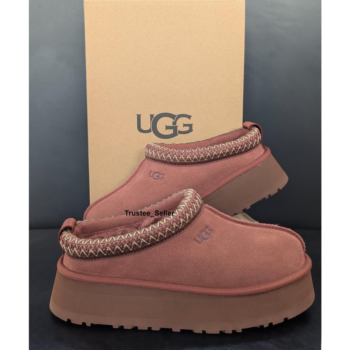 Women`s Ugg Brand Platform Tazz Slipper Sandals Shoes Red Jasper 1122553