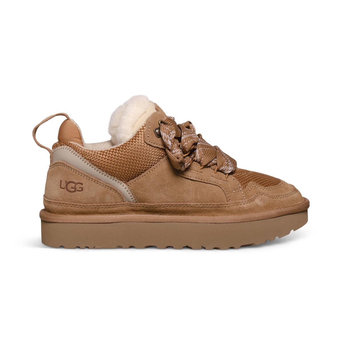 Ugg Lowmel Chestnut Suede Textile Sportty Shoes Women`s Sneakers Size US 9 - Chestnut