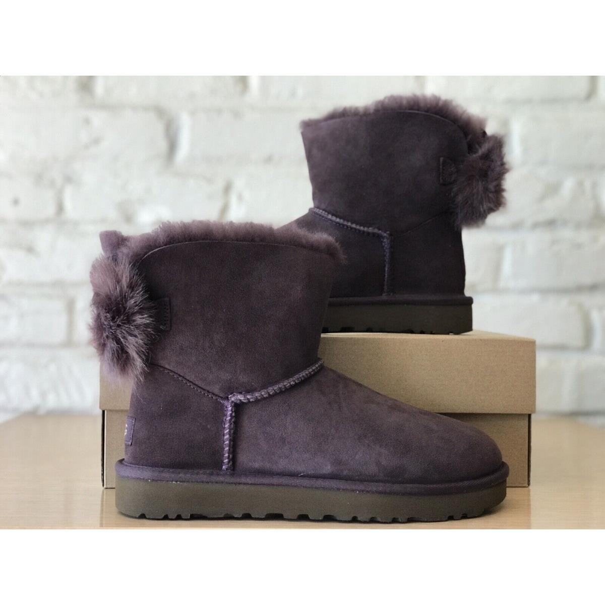 Ugg Classic Mini Puff Crystal Bow Purple Fashion Women s Winter Boots Size US 6