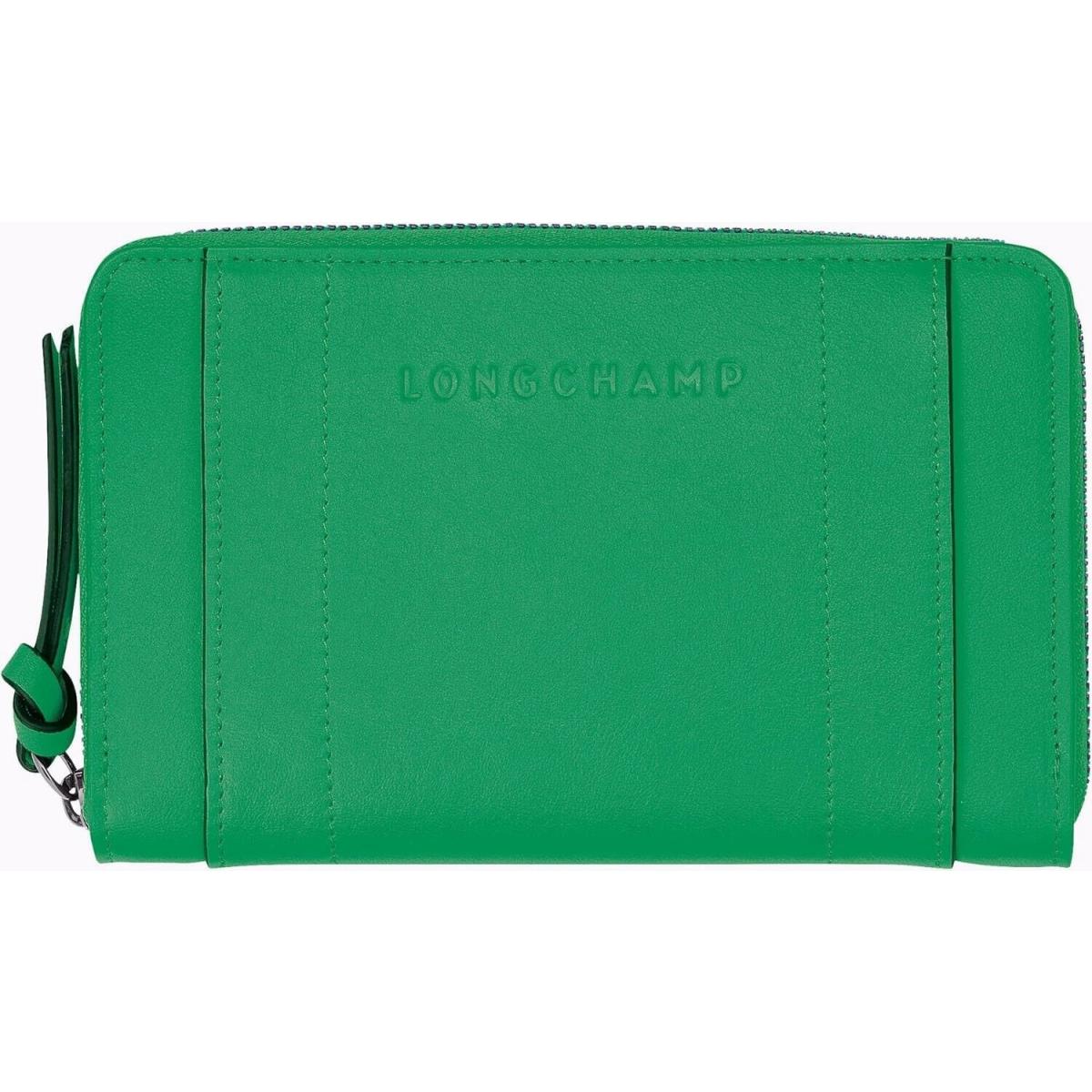 Longchamp 3D Wallet Green Leather