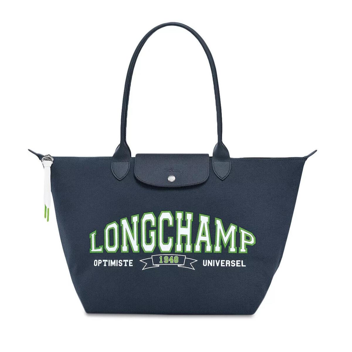 Longchamp Le Pliage University Large Shoulder Tote Navy Blue