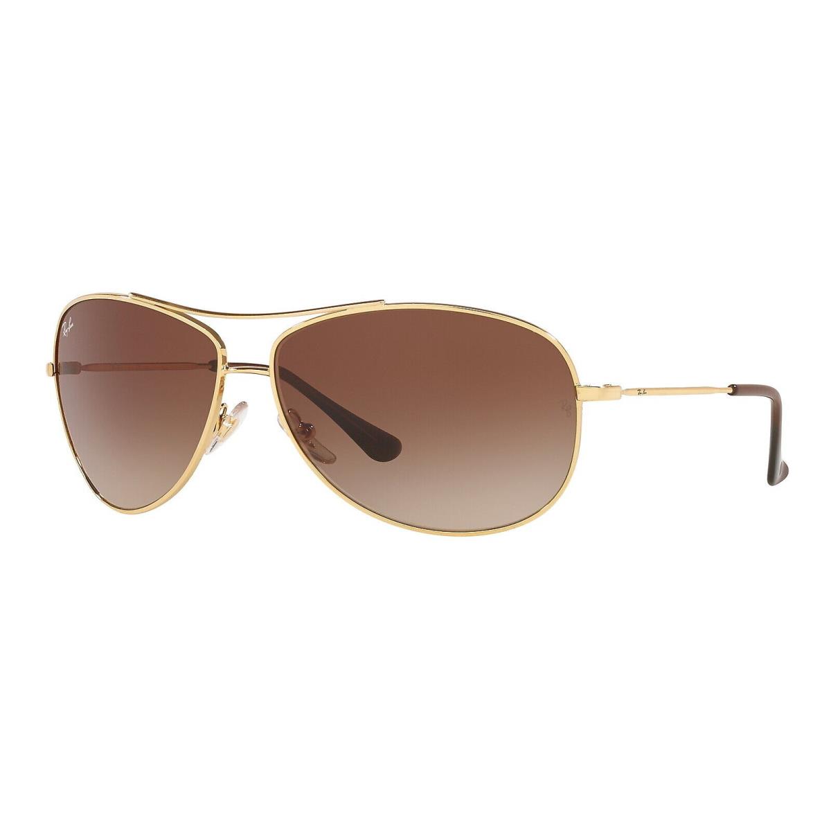 Ray Ban RB3293 Polished Gold Metallic Aviator Sunglasses Brown Lenses - Frame: Metallics, Lens: Browns, Detailed: Gold