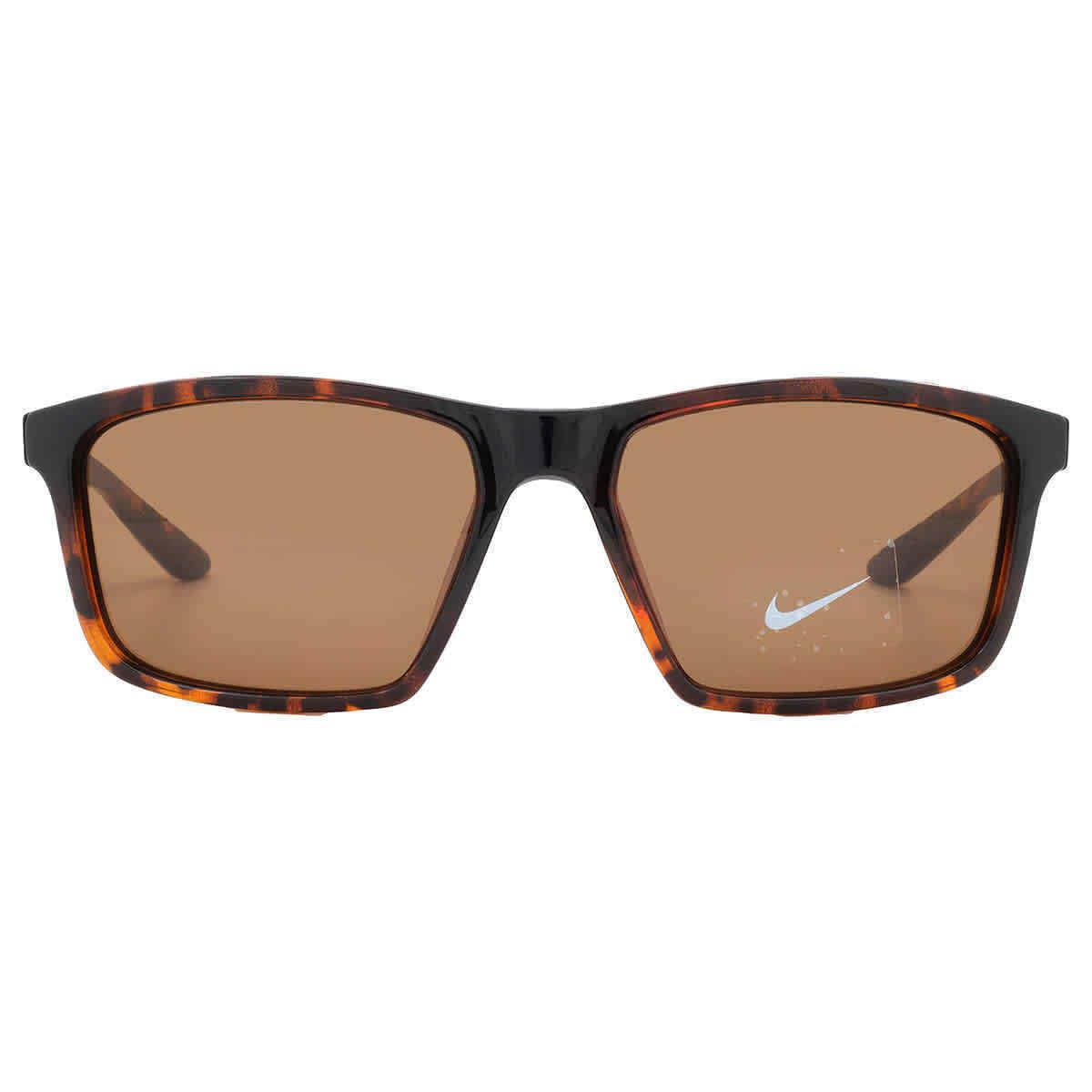 Nike Brown Rectangular Unisex Sunglasses Nike Valiant MI CW4645 220 60 - Frame: Brown, Lens: Brown