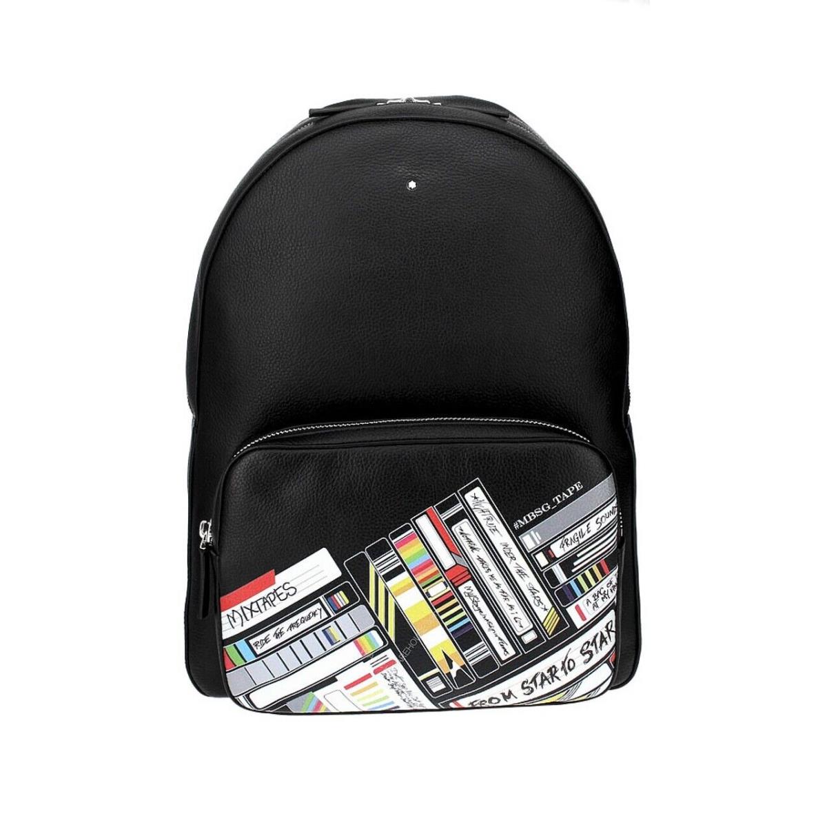 Montblanc Meisterst ck Black Lthr Mix Tapes Graphic Motif Backpack 123732