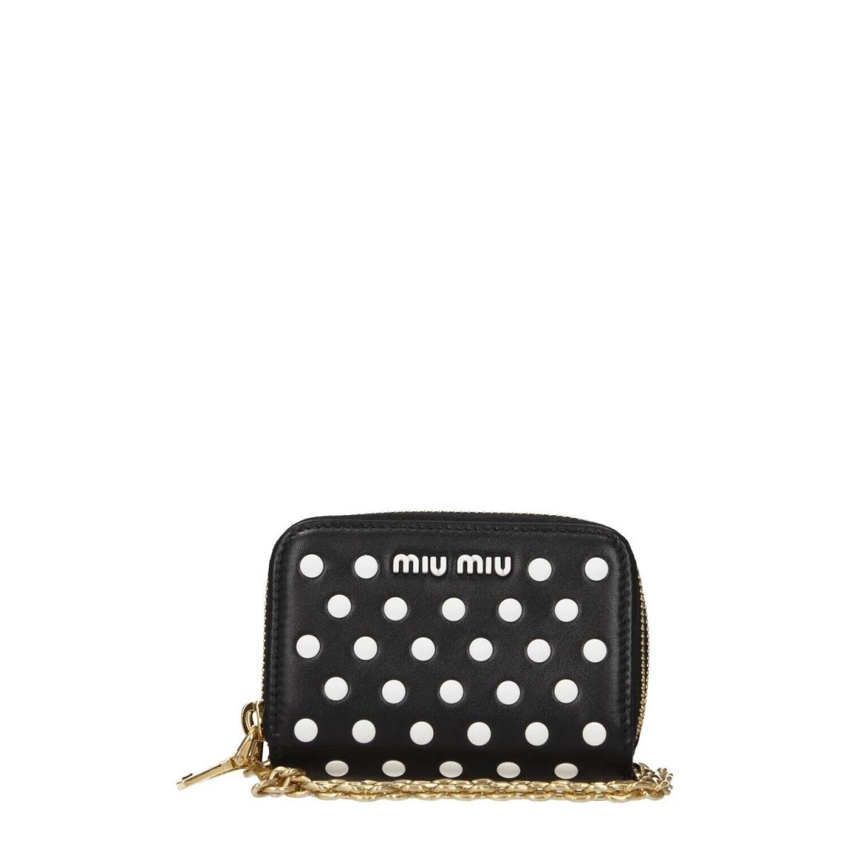 Miu Miu Black and White Dotted Wallet