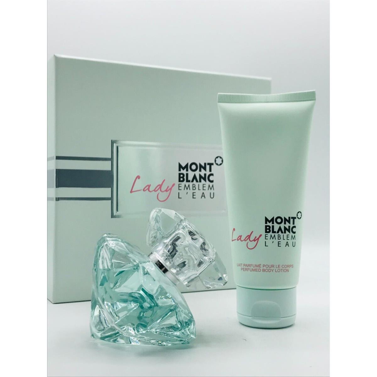 Montblanc Mont Blanc Lady Emblem L` Eau Women 2pc Set Parfum Spray 1.7 oz Lotion 3.3 oz