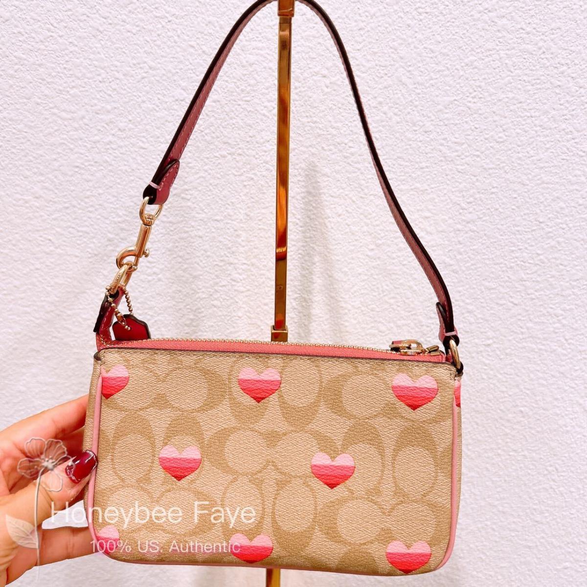 Coach CA796 Nolita 19 In Signature Canvas with Stripe Heart + Extended Cha