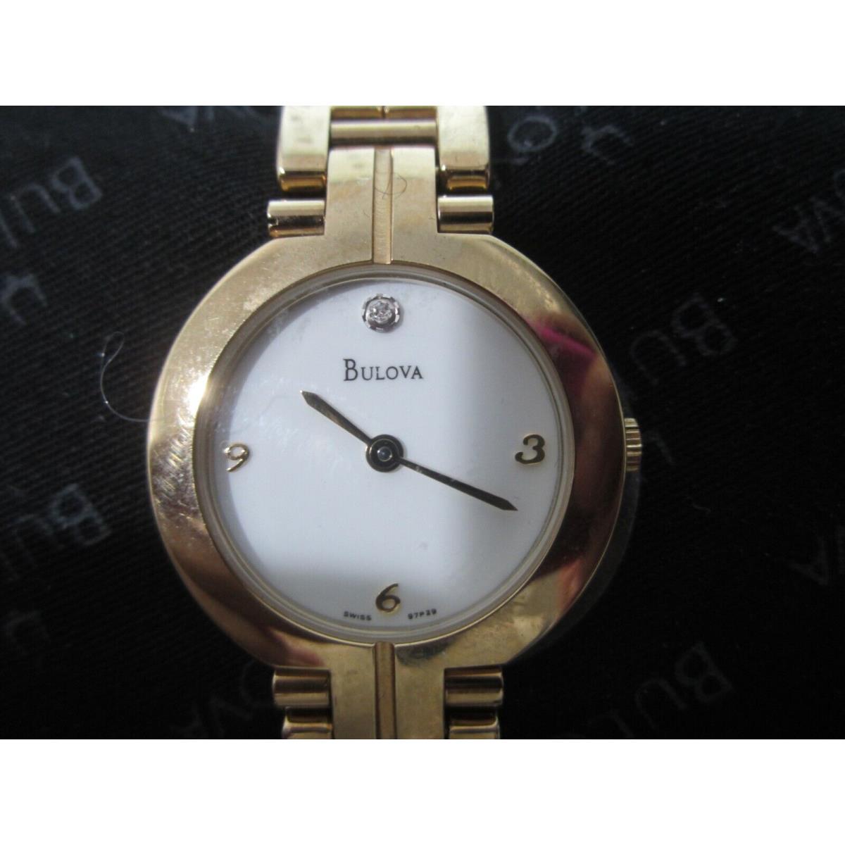 Bulova Women`s Watch Quartz Diamond All S/s Gold Japan 97P29