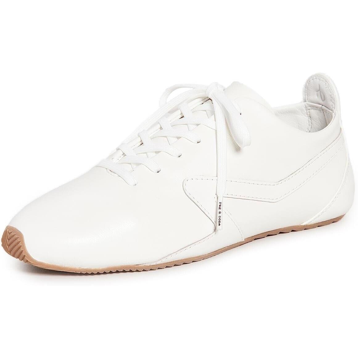 Rag Bone Slim Retro Runner Leather Sneaker Size 40 10 White Runs Small