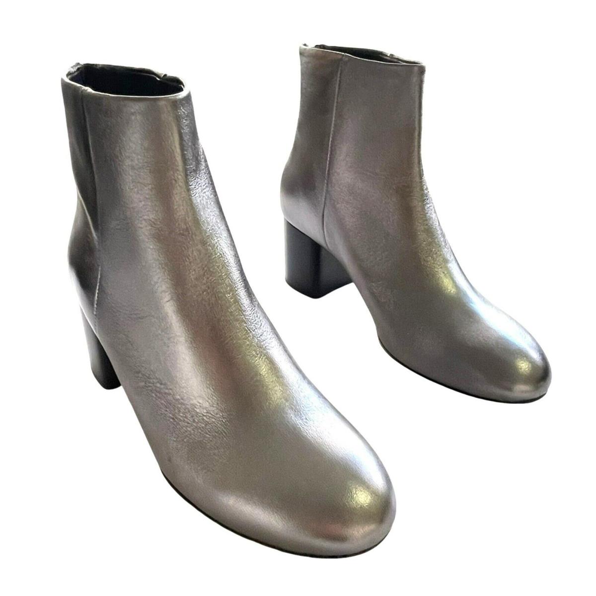 Rag Bone Drea Gunmetal Leather Ankle Boot Size 38 US 8