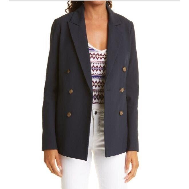 Rag Bone Nyx Double Breasted Blazer Navy Blue Size 6