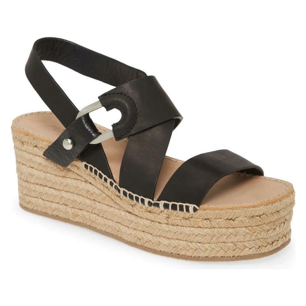 Rag Bone August Leather Platform Espadrille Wedge Sandals Size 11