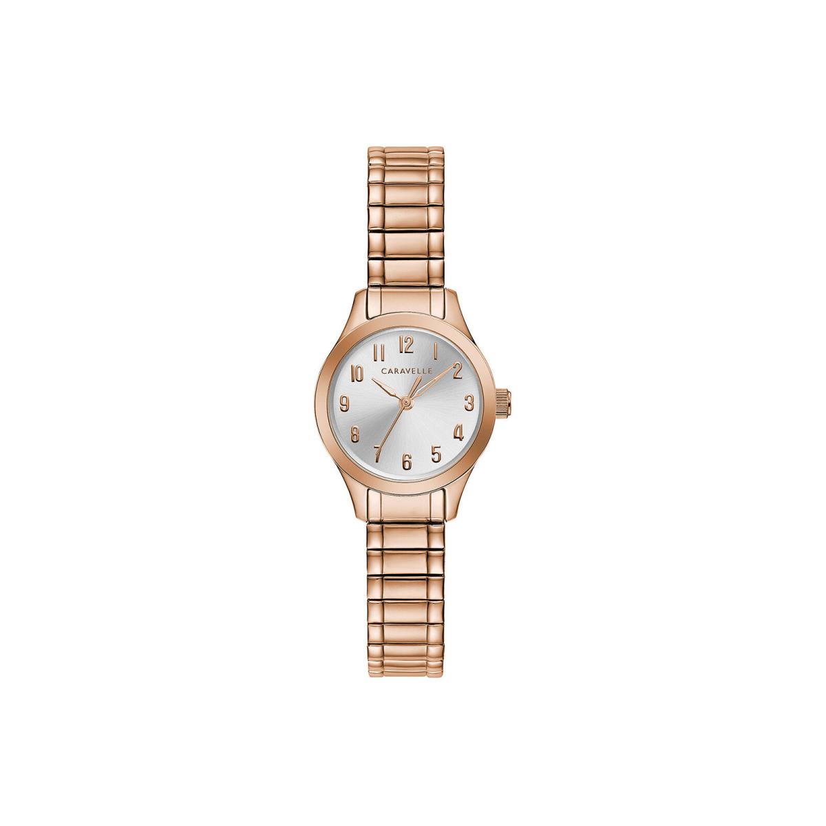 Caravelle Designed By Bulova Womens Rose Goldtone Stainless Steel Bracelet Watch