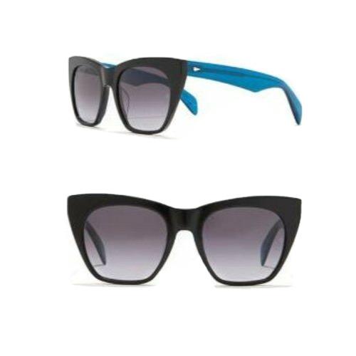 Rag Bone Womens Blue Frame Black Lens Cats Eye 54mm Sunglasses Case - Frame: Blue, Lens: Black, Manufacturer: 0D51-9O