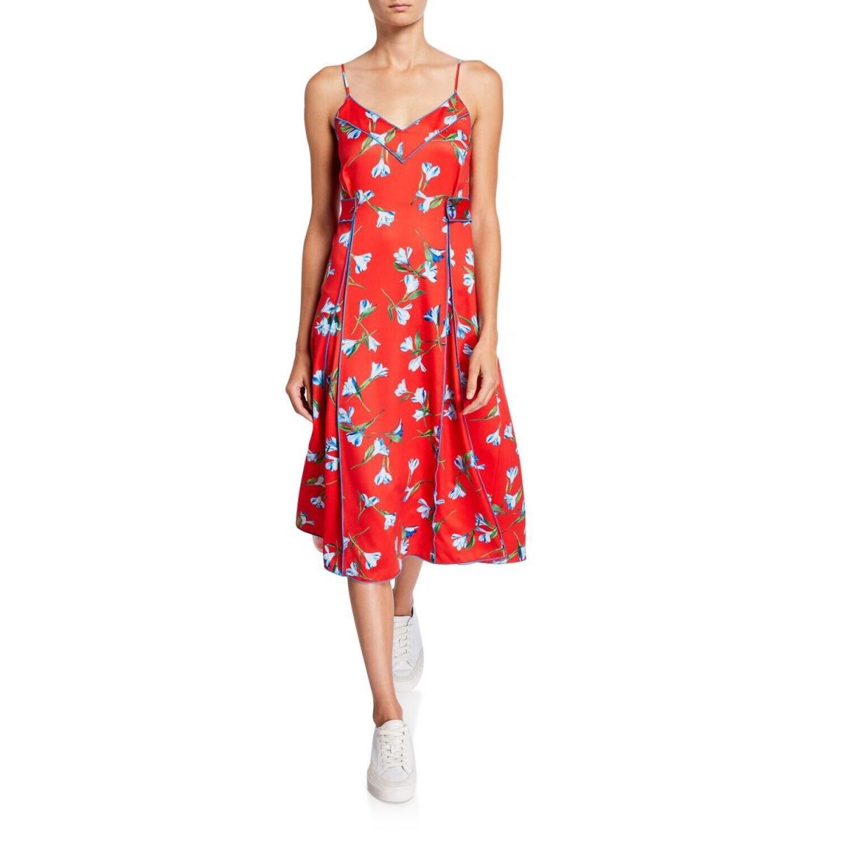 Rag Bone Women`s Floral-print Midi Tank Dress - Red Floral - Size XS