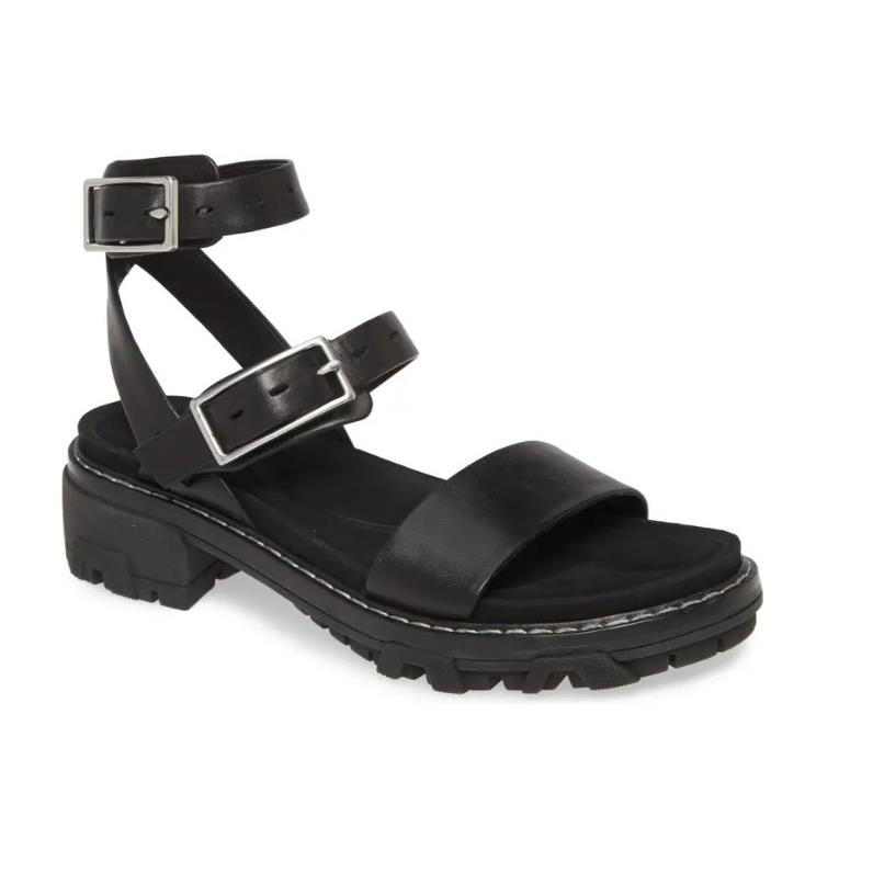 Rag Bone Z1364 Shiloh Ankle Strap Black Sandal EU Size 35 / 5 US