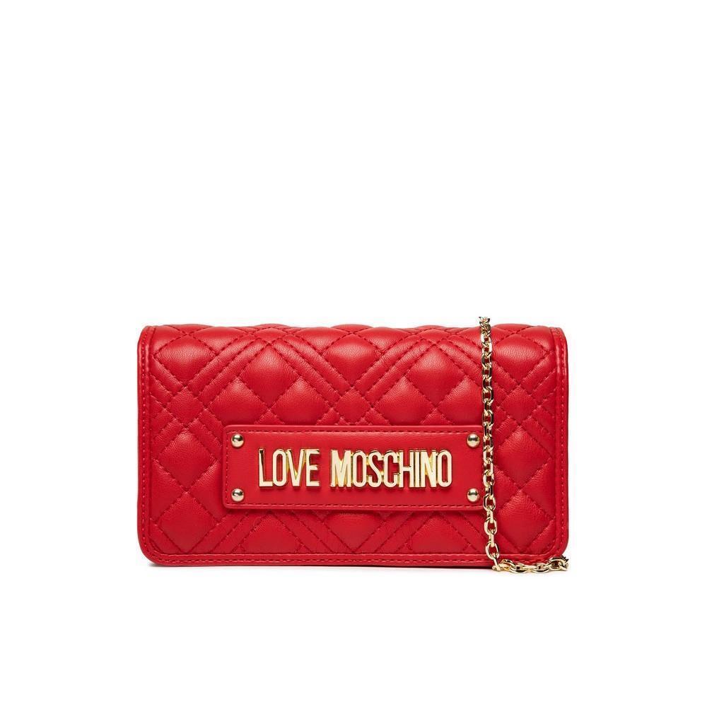 Moschino Women`s Handbag Ladies Bag Portafoglio Quilted PU Rosso JC5681PP0FLA0500