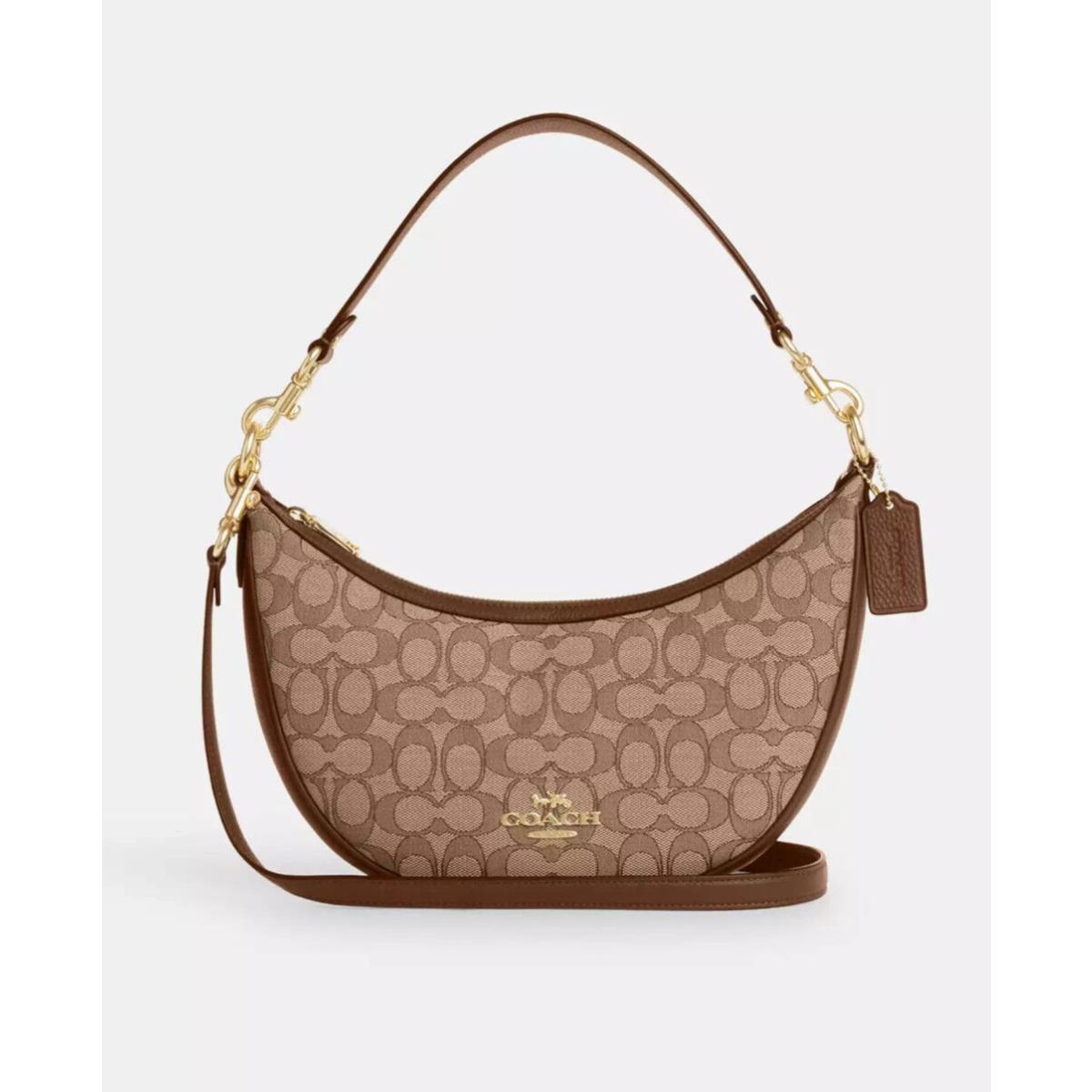 Coach Women`s Aria Signature Jacquard Leather Shoulder Bag/crossbody CO997