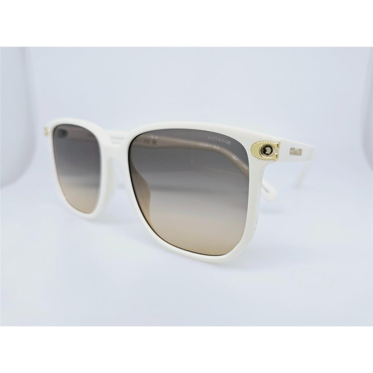 Coach Sunglasses HC8413BD 5853G9 58MM CW419 Ivory Solid W/ Warm Grey Gradient LE