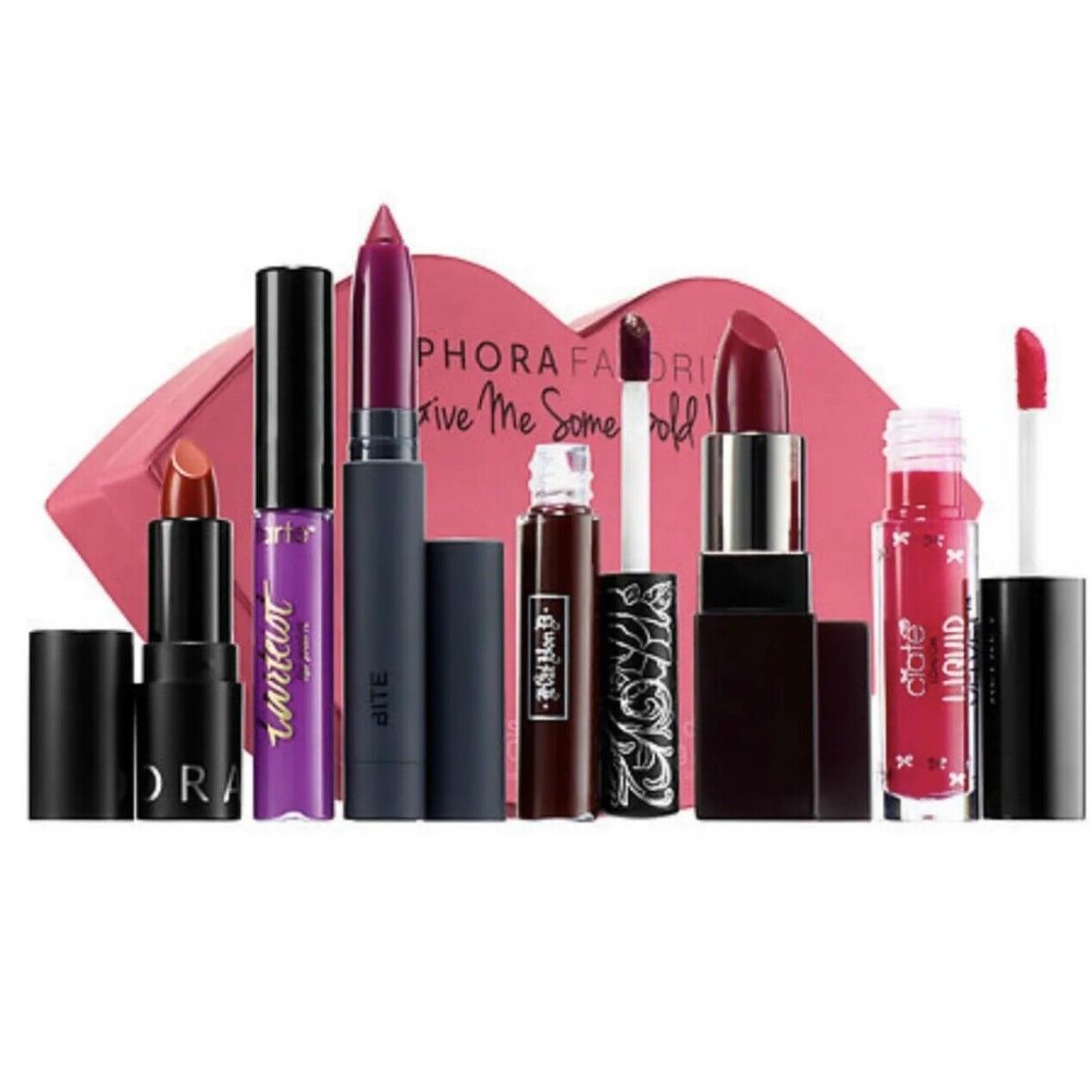 Sephora Give Me Some Bold Lip 6pc Sampler Tarte Kat Von D Bite Laura Mercier