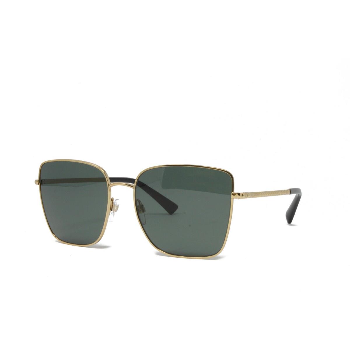 Valentino Women`s Square Sunglasses VA2054-300271 Gold 57mm Green Lens