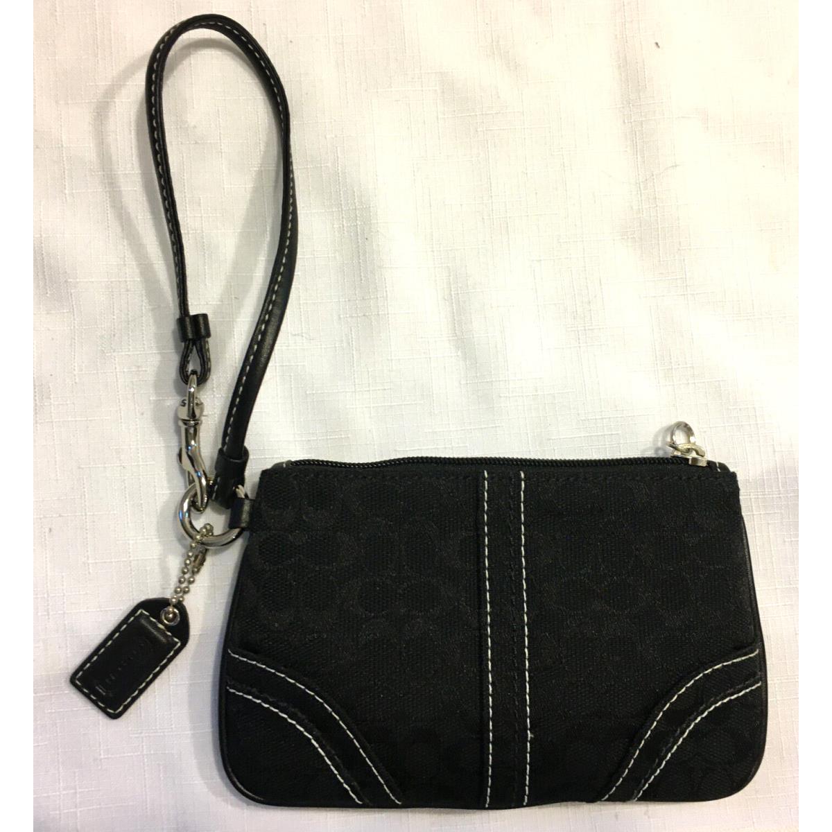 Coach Wristlet Wallet Pouch Signature Black Jacquard 40095 Box