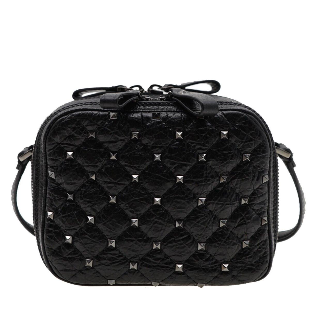 Valentino Rockstud Spike Double Zip Camera Bag Crossbody