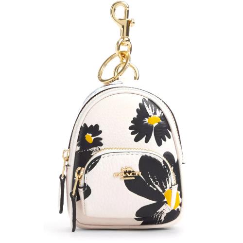 Coach Mini Court Backpack Keychain Bag Charm - CZ605 Floral Print Leather -nwt