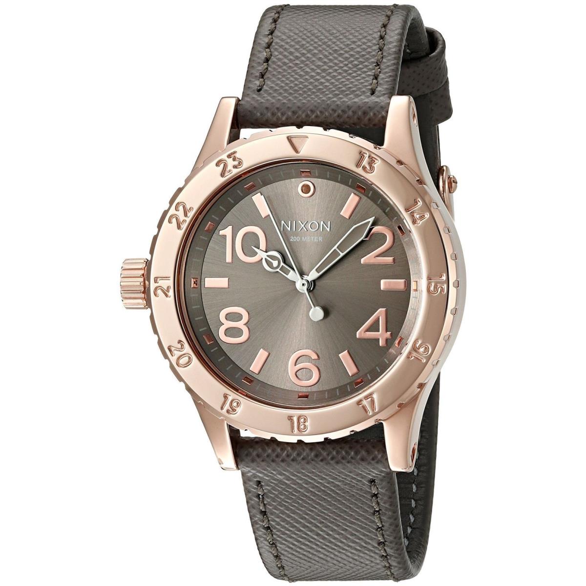 Nixon Women`s 38mm Rose Gold-tone Taupe Leather Watch A4672214-00