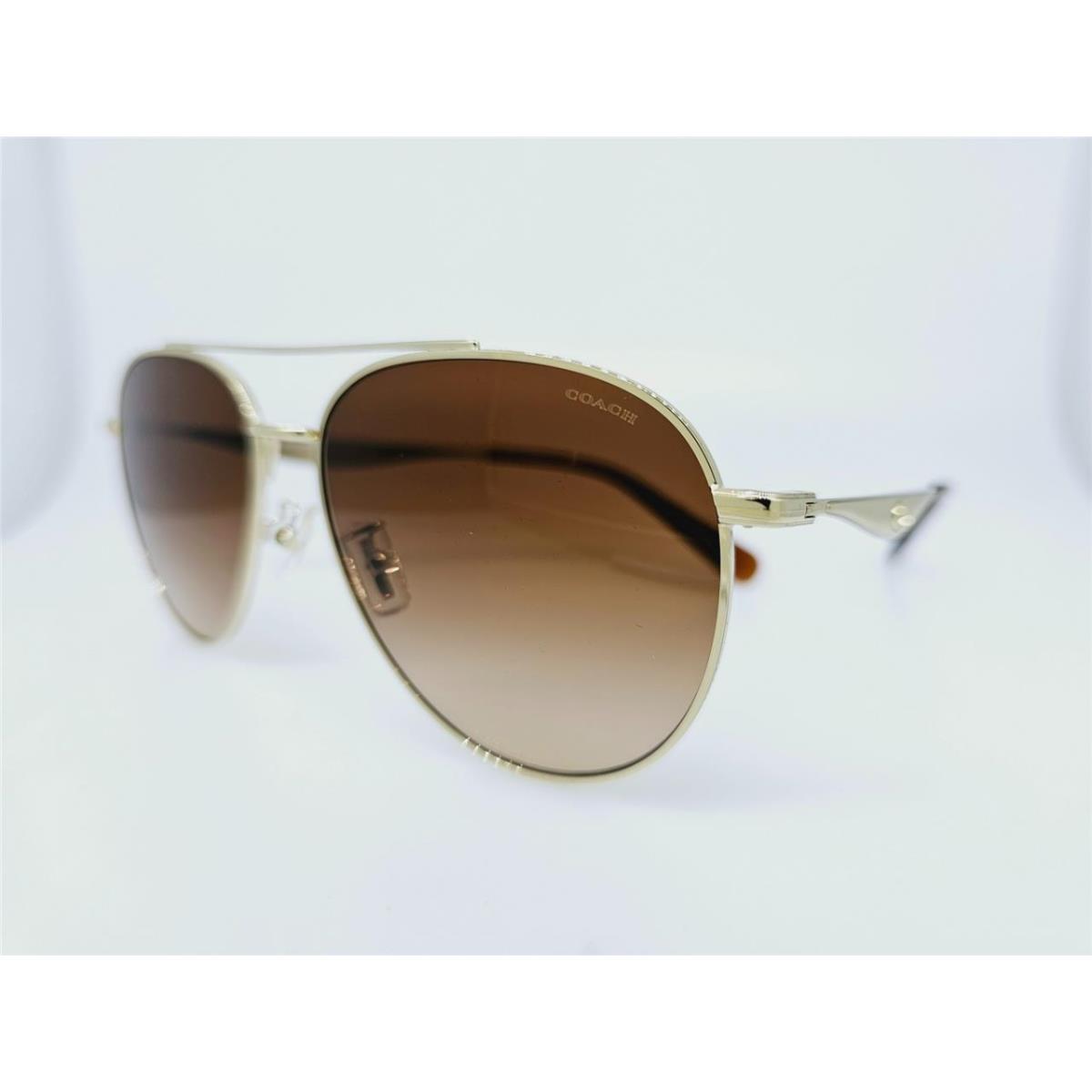 Coach HC7169 900574 57MM CW193 Shiny Light Gold Frame W/ Brown Gradient Lenses