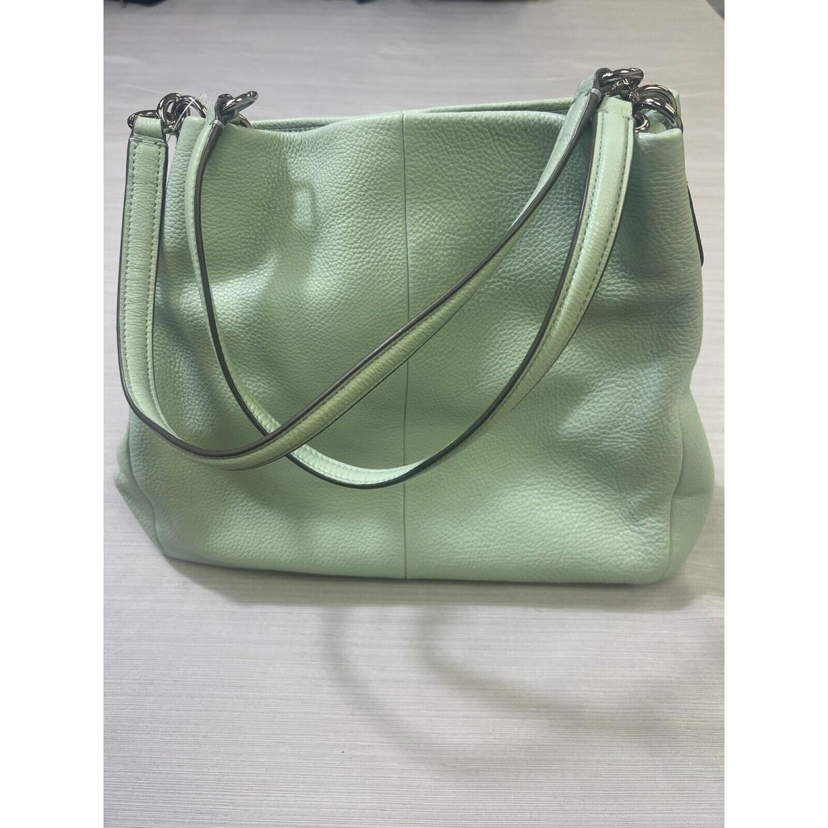 Coach Phoebe Pebbled Leather Shoulder Bag In Seaglass Mod F35723